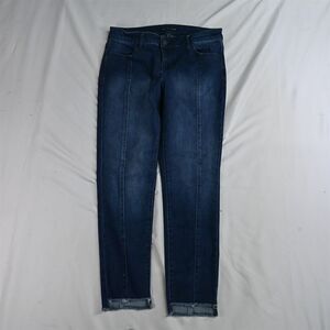 Boston Propper 28 Mid Rise Skinny Raw Hem Dark Wash‎ Stretch Denim Womens Jeans
